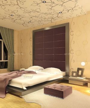 日式风格卧室抽象图案壁纸装修图片大全