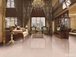 最新中式风格客厅瓷砖渗花装修效果图欣赏