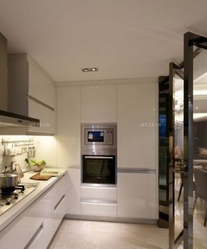 时尚现代风格开放式厨房玻璃隔断装修效果图大全