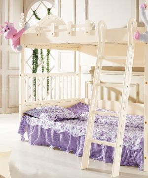 2023田园风格卧室母子高低床设计图片