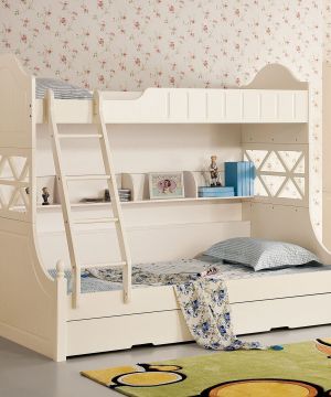 欧式风格卧室母子高低床装修设计图片2023