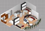 2023最新中式新古典风格56平方一室一厅户型图