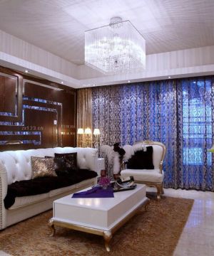 最新欧式风格小户型客厅吸顶灯装修样板
