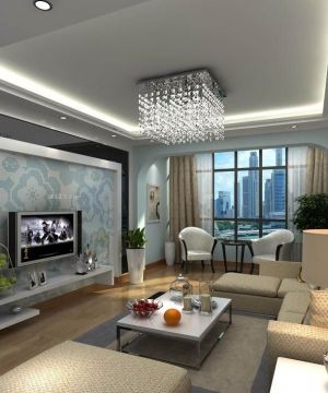 最新时尚现代风格小户型客厅吸顶灯装修案例