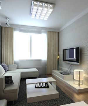 现代风格小户型客厅吸顶灯装修效果图