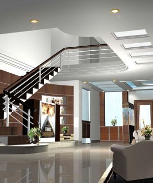 2023楼中楼客厅室内楼梯装修效果图大全