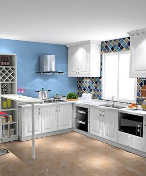 家装开放式厨房简欧风格整体橱柜装修样板