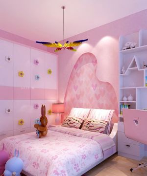 2023粉色儿童房间设计实景图