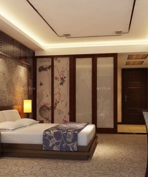 中式风格快捷酒店客房装修效果图片