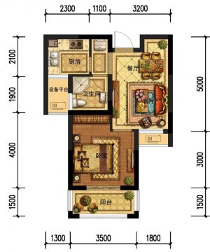 2023经典欧式风格一室两厅平面设计图