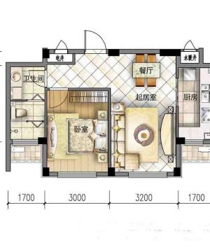2023最新欧式风格一室两厅平面设计图