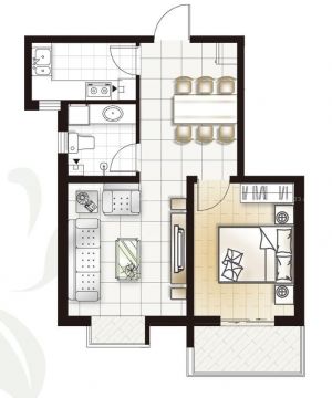 2023最新中式一室两厅平面设计图