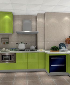 2023厨房绿色橱柜设计图片