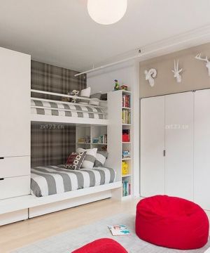 最新小户型儿童房间高低床设计布置效果图欣赏