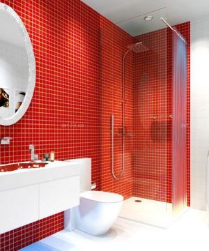 2023浴室仿古砖红砖墙面装修效果图