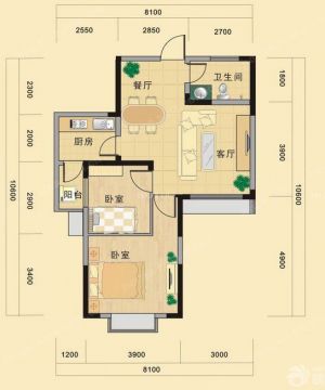 2023现代中式风格两房户型设计图