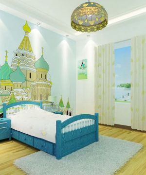 最新地中海风格儿童房床头背景墙装饰图