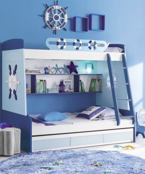 最新地中海风格儿童房高低床设计图