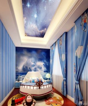 地中海风格儿童房儿童床设计图片