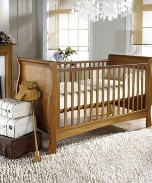 2023现代家庭卧室装修婴儿床效果图片