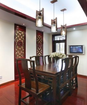 新古典家庭室内红木色门装修效果图大全