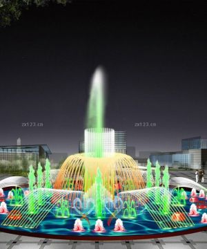 2023现代简约风格喷泉实景图