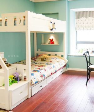 美式儿童房高低床设计图片欣赏