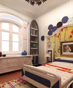 欧式儿童房床头背景墙设计图片欣赏