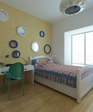 简约风格卧室实木儿童床设计效果图片