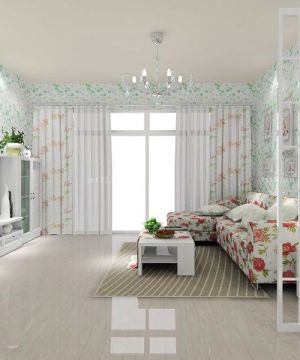 2023田园家庭室内客厅沙发套实景图