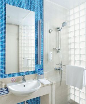宾馆卫生间蓝色马赛克设计图片欣赏