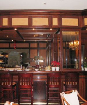 中式酒吧吧台高凳设计装修设计图片大全