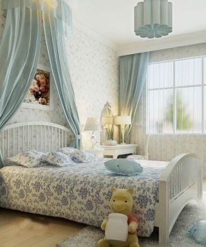 欧式田园风格儿童房家具白色床造型图片