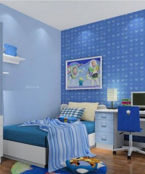 最新10平米男孩儿童房墙纸设计图片