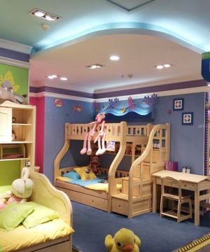 10平米儿童房实木高低床设计图片大全