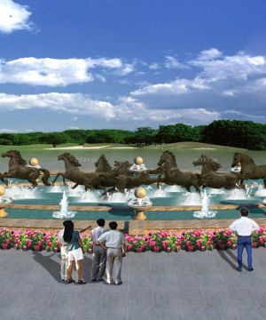 2023时尚混搭风格广场喷泉设计图片