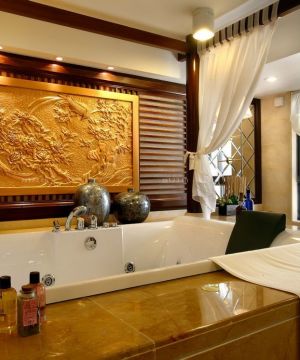 浴室魔雕背景墙装修设计效果图