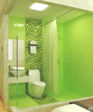 快捷酒店卫生间浴室玻璃隔断装修设计图片大全