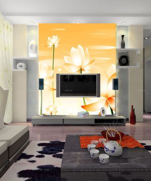 艺术玻璃电视背景墙墙造型设计效果图