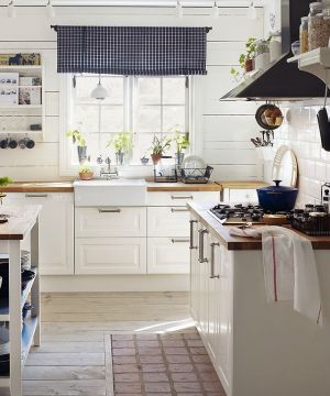 北欧家庭厨房欧式短帘装修实景图欣赏