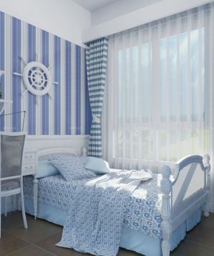 地中海风格简单一室一厅卧室装修设计图片