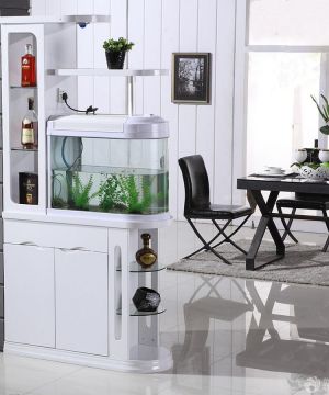 现代家装隔断酒柜鱼缸设计图片