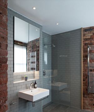 卫生间浴室玻璃砖隔断设计效果图