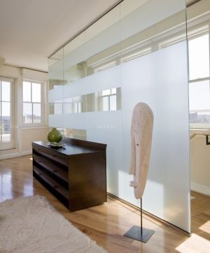 2023美式风格房子室内玻璃砖隔断设计图片欣赏