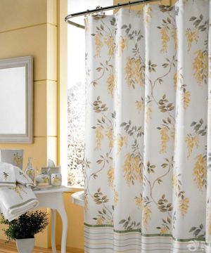 简约卫生间浴室组合图案窗帘装修效果图欣赏