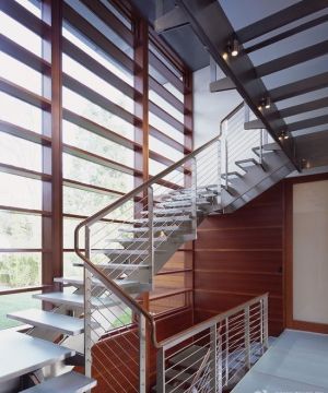 2023二层半别墅室内铁艺楼梯扶手设计图