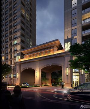 2023酒店式公寓住宅小区大门设计效果图