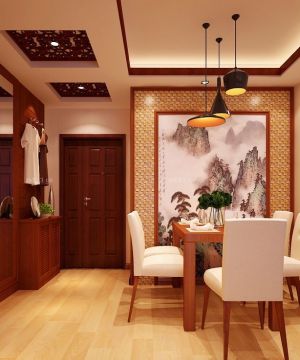 中式风格餐厅壁画设计效果图