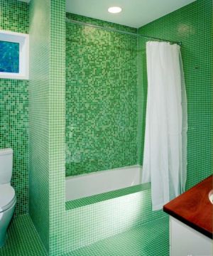2023家居浴室绿色瓷砖装修案例