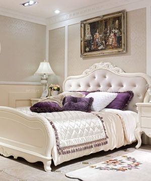 现代简欧风格主卧室法式宫廷床装修效果图